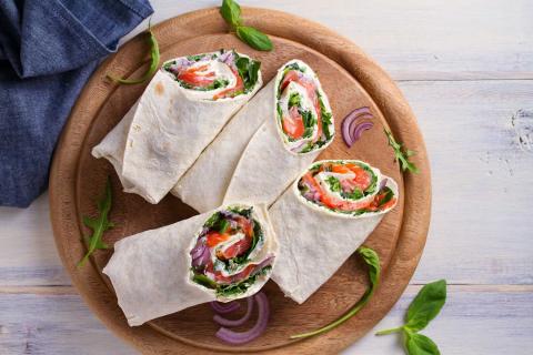 Wrap saumon-épinards à la ricotta