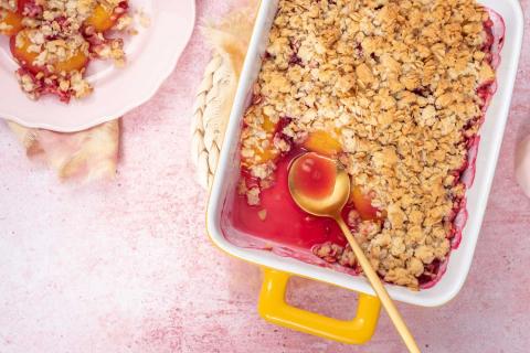 Crumble framboise rhubarbe