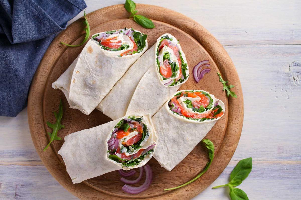 Wrap saumon-épinards à la ricotta