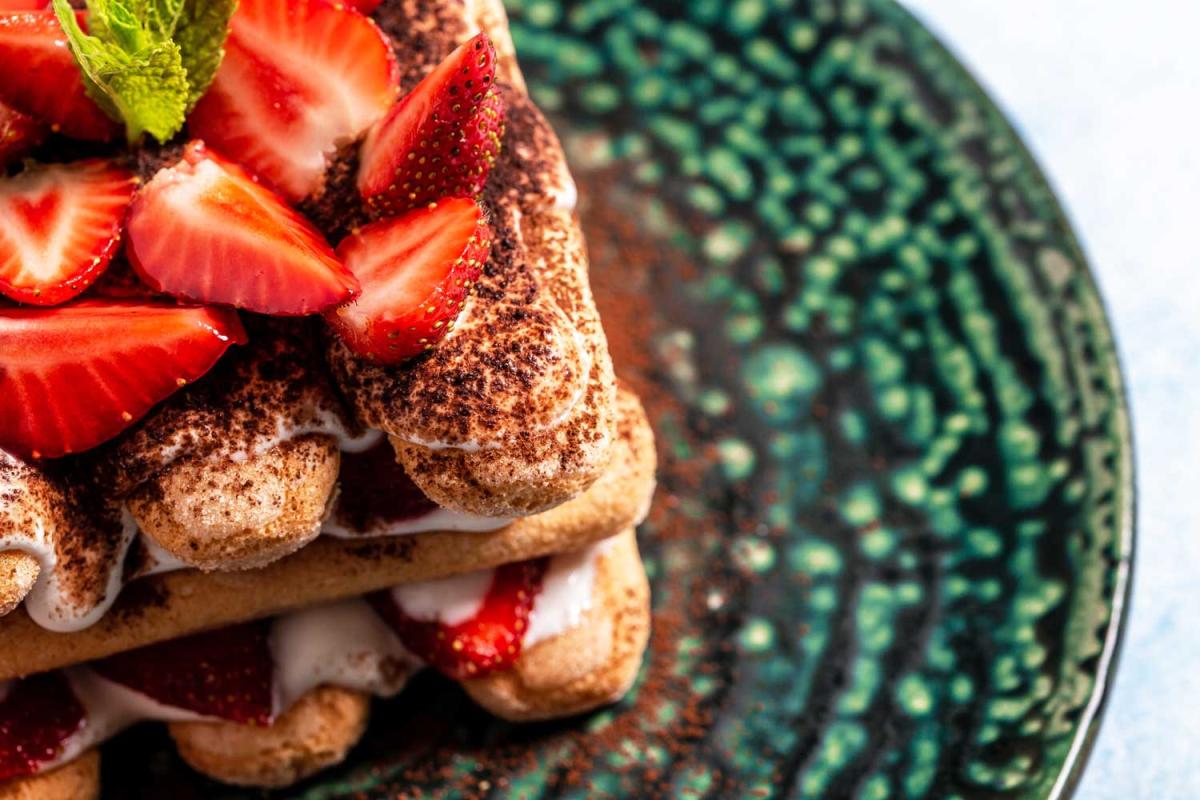 Tiramisu aux fraises allégé