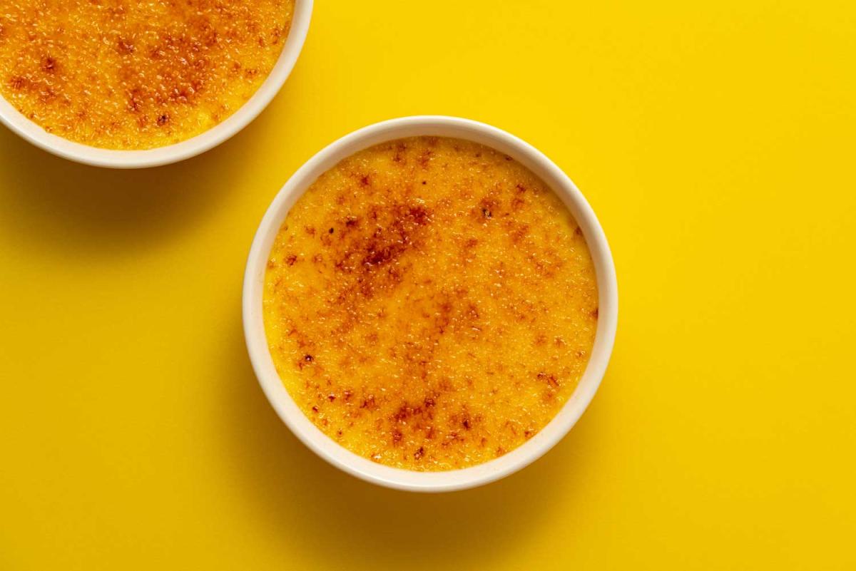 Duo de crème brulée et pistache