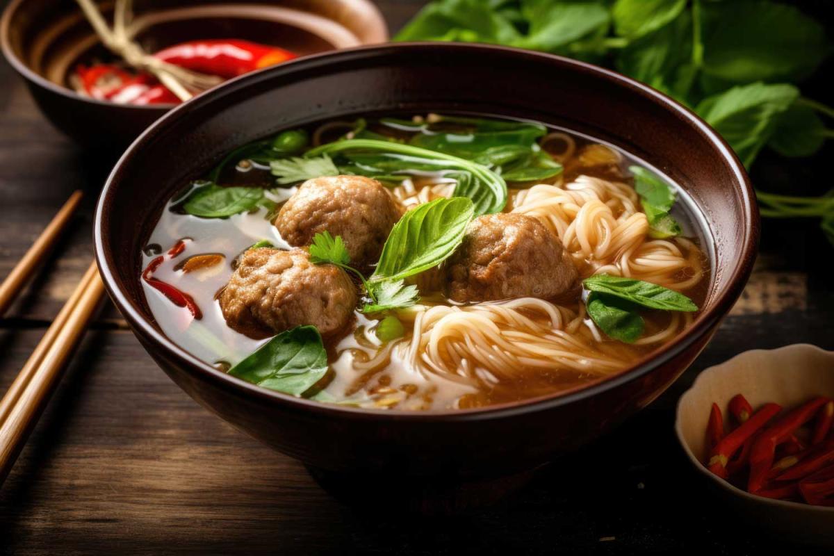 Bowl de boulettes de viande à la vietnamienne